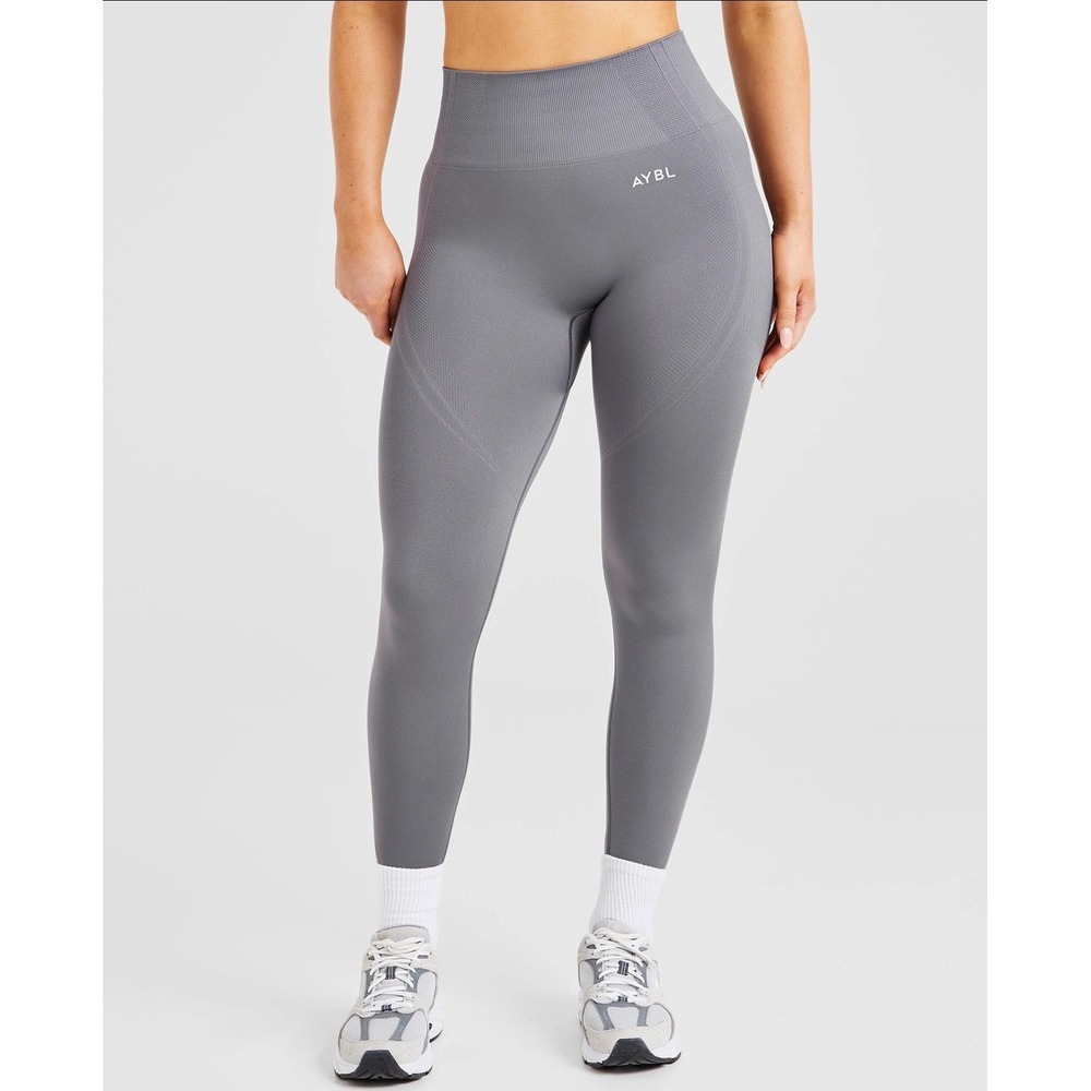 AYBL Motion Seamless Leggings Grey High Waisted Gym Training Tights Sz S